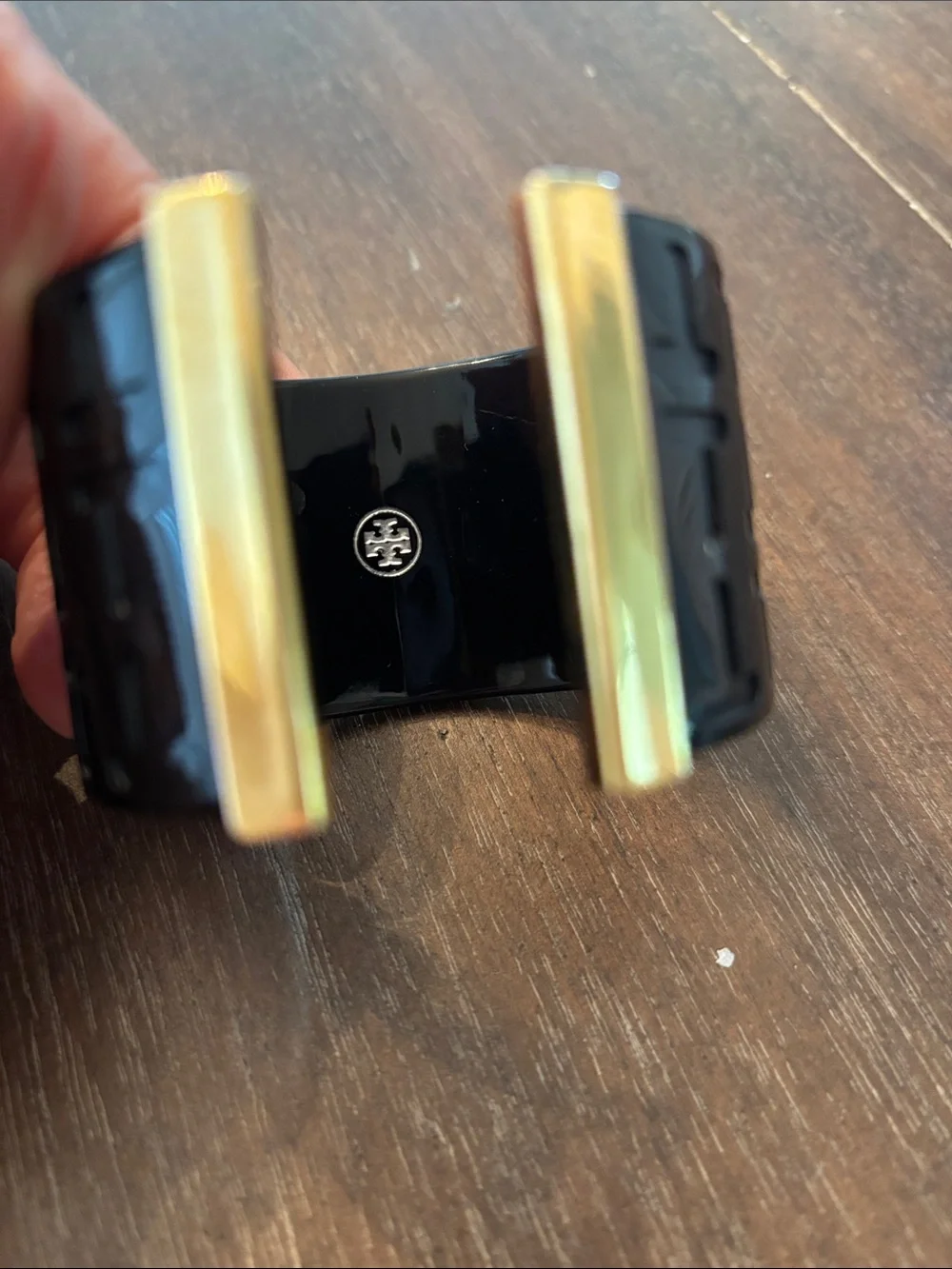 Tory Burch black with gold trim Cuff-Style Bracelet